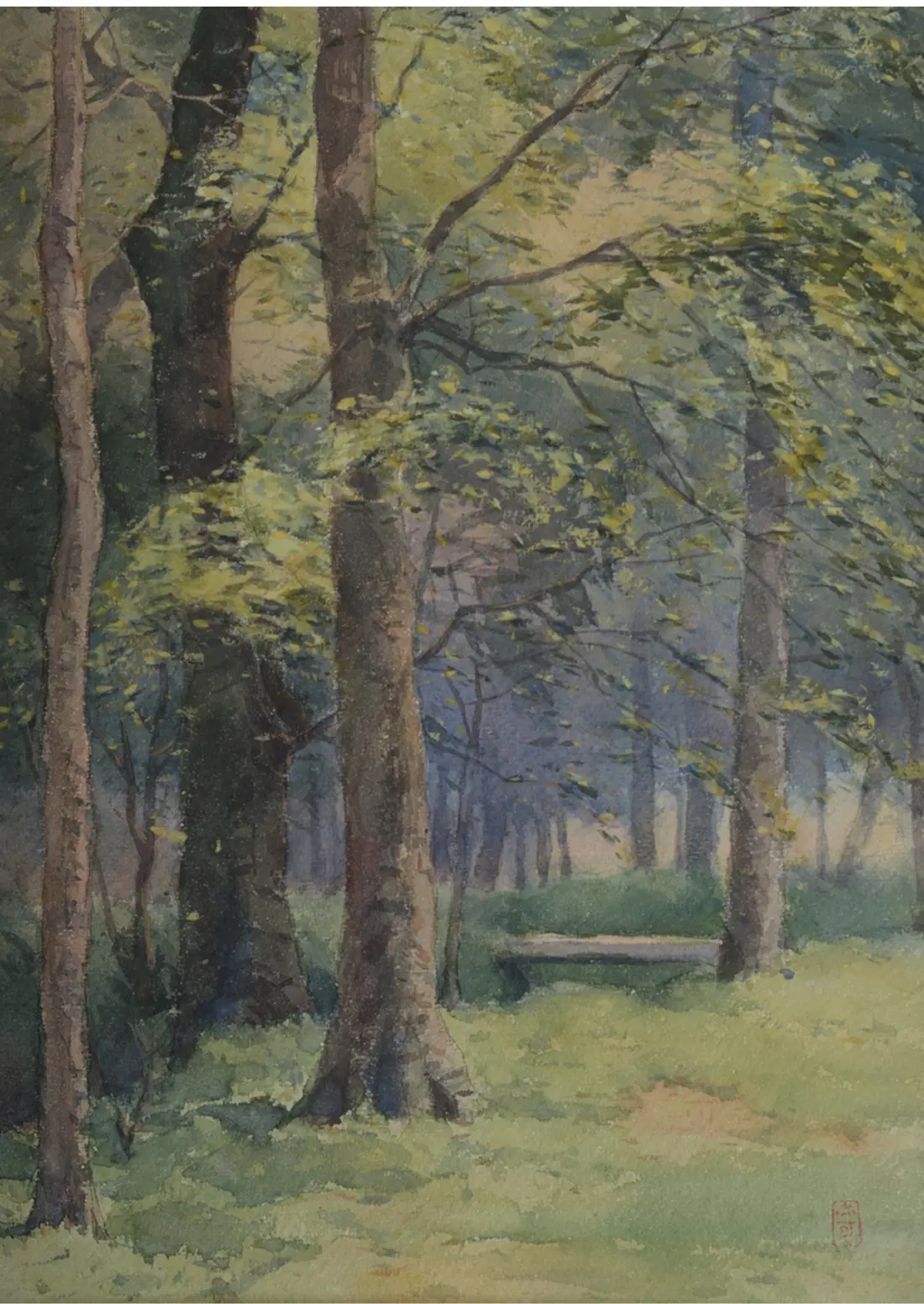 牧野克次《加茂の黄葉》1909~1910年頃東御市梅野記念絵画館蔵