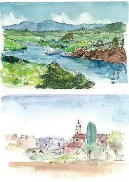 水彩入門「ぬり絵」「絵葉書」